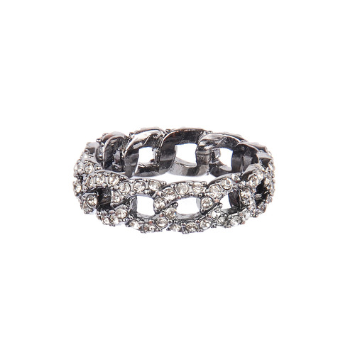Pavé Link Stack Ring on a white background