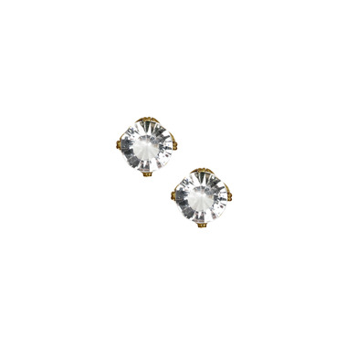 Round Crystal Stud Earrings on a white background