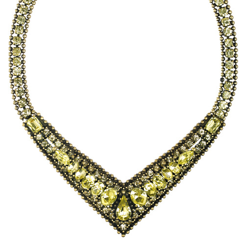Statement V-Collar Necklace on a white background