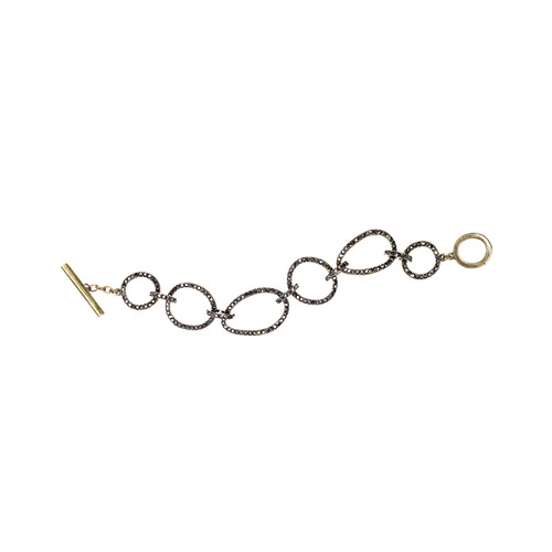 Crystal Pavé Link Toggle Bracelet on a white background