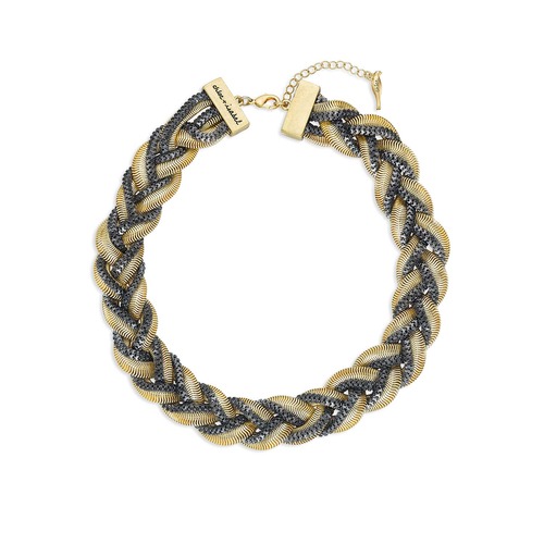 Two Tone Braided Snake Chain Collar on a white background